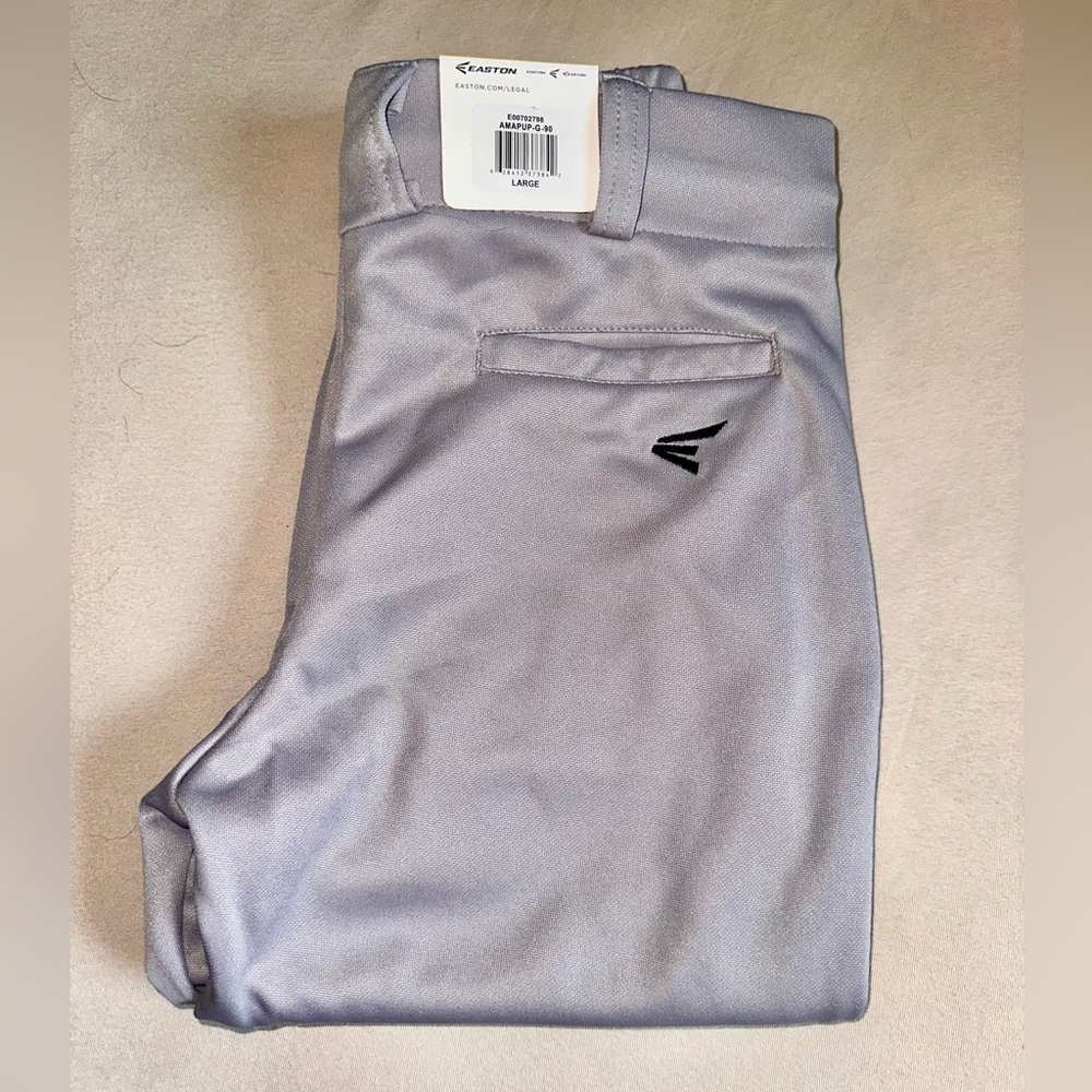 NWT Easton Kids Large Gray Baseball Pant
